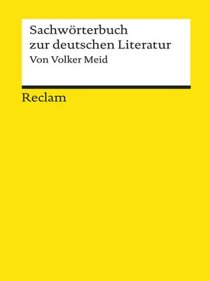 cover image of Sachwörterbuch zur deutschen Literatur